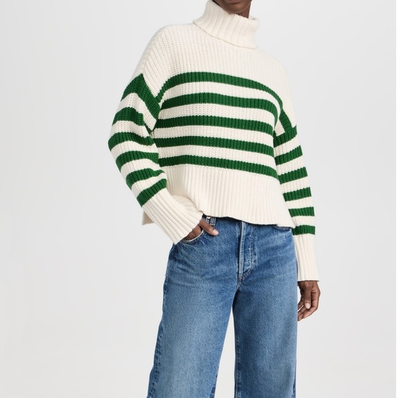 Madewell Sweaters - Madewell Wide Rib Mockneck Sweater Stripes small